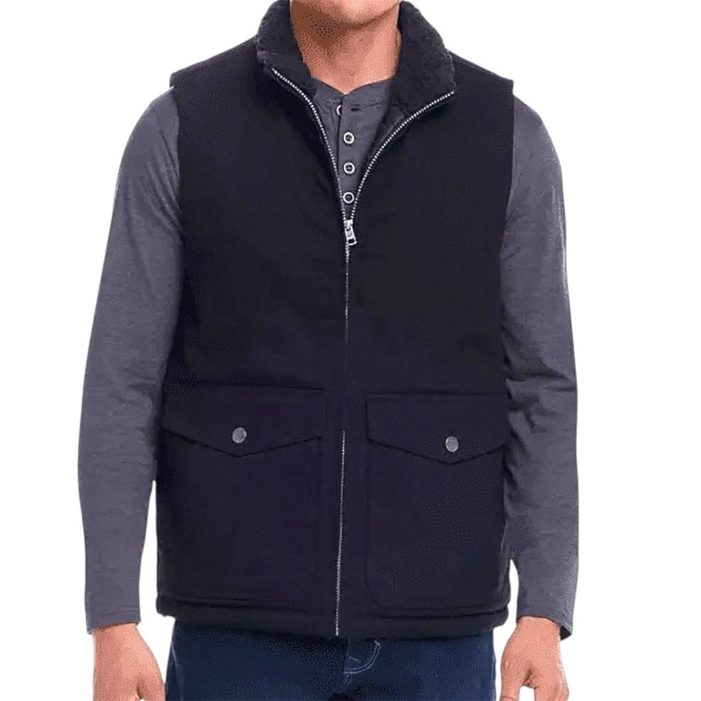 Weatherproof Mens Workwear Canvas Vest Black Size M Quilt Insulated